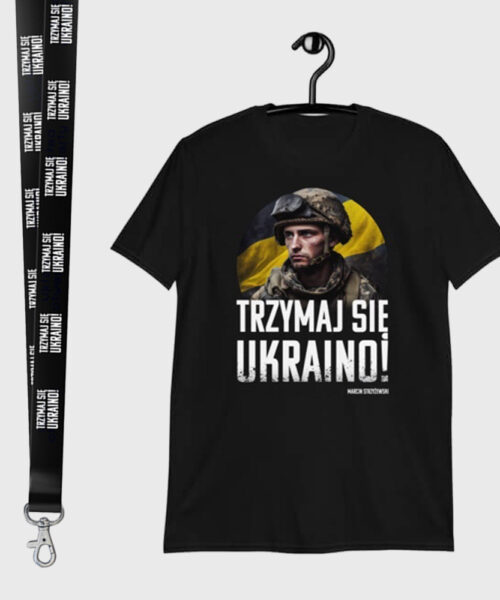 Koszulka czarna - Trzymaj się Ukraino!