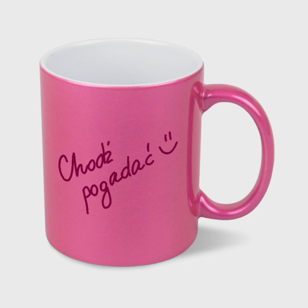 Kubek Chodź pogadać perłowy fuksja (330ml)