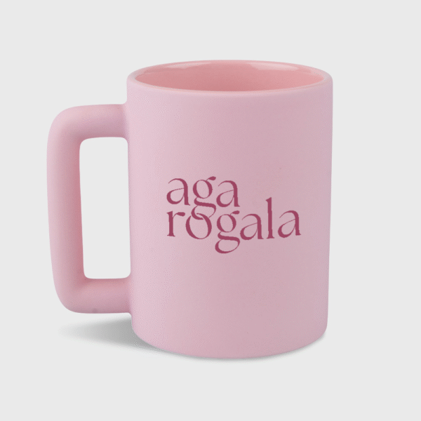 Kubek Ładuję baterie różowy (400ml)