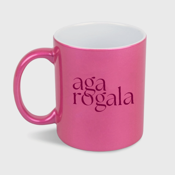 Kubek Ładuję baterie perłowy fuksja (330 ml)