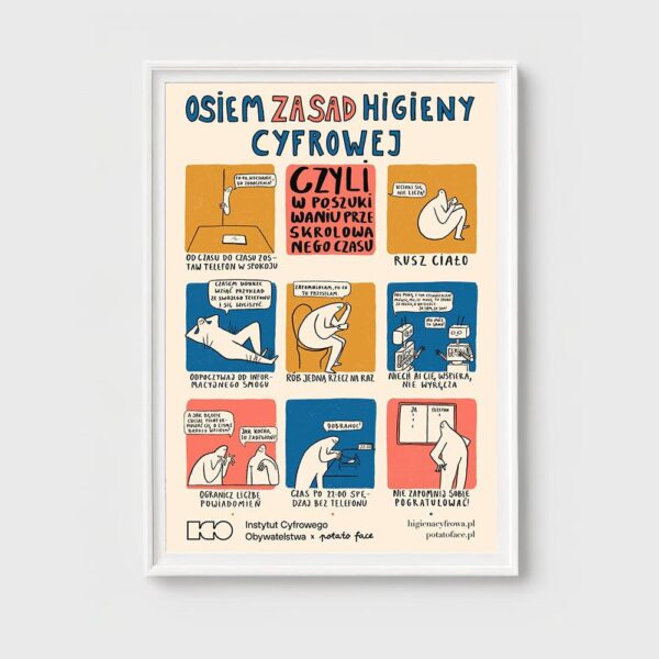 Plakat “Osiem zasad higieny cyfrowej” B1(676 x 980 mm) - Plakat wysyłany bez ramy