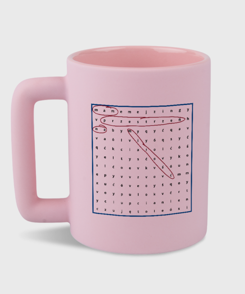 Kubek Wykreślanka różowy (400ml)