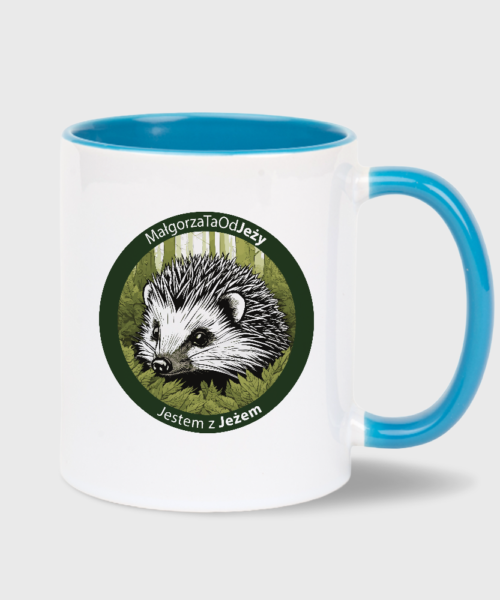 Kubek MałgorzaTa Od Jeży (biało-błękitny 330 ml)