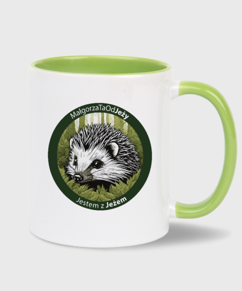 Kubek MałgorzaTa Od Jeży (biało-zielony 330 ml)