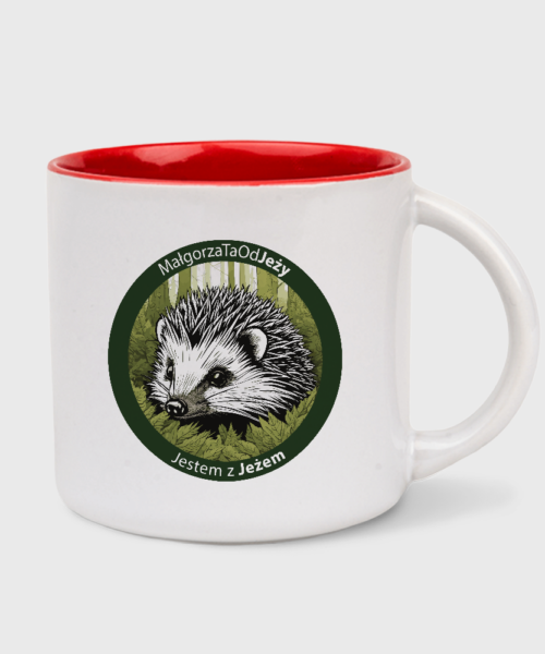 Kubek MałgorzaTa Od Jeży (biało-czerwony 400 ml)