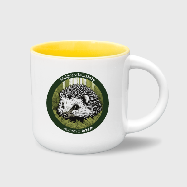 Kubek MałgorzaTa Od Jeży (biało-żółty 400 ml)