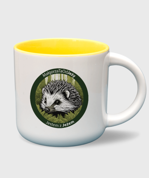 Kubek MałgorzaTa Od Jeży (biało-żółty 400 ml)