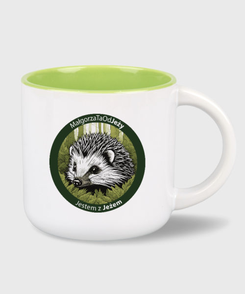 Kubek MałgorzaTa Od Jeży (biało-zielony 400 ml)