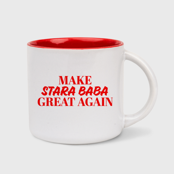 Kubek MAKE Stara Baba GREAT AGAIN (biało-czerwony 400 ml)